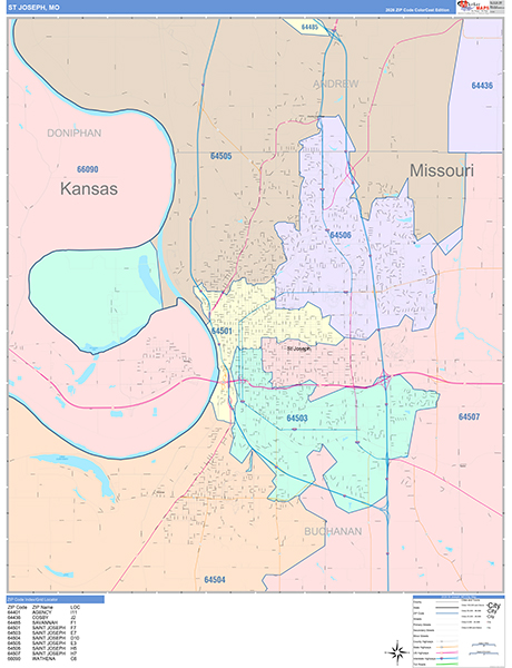 St. Joseph Wall Map